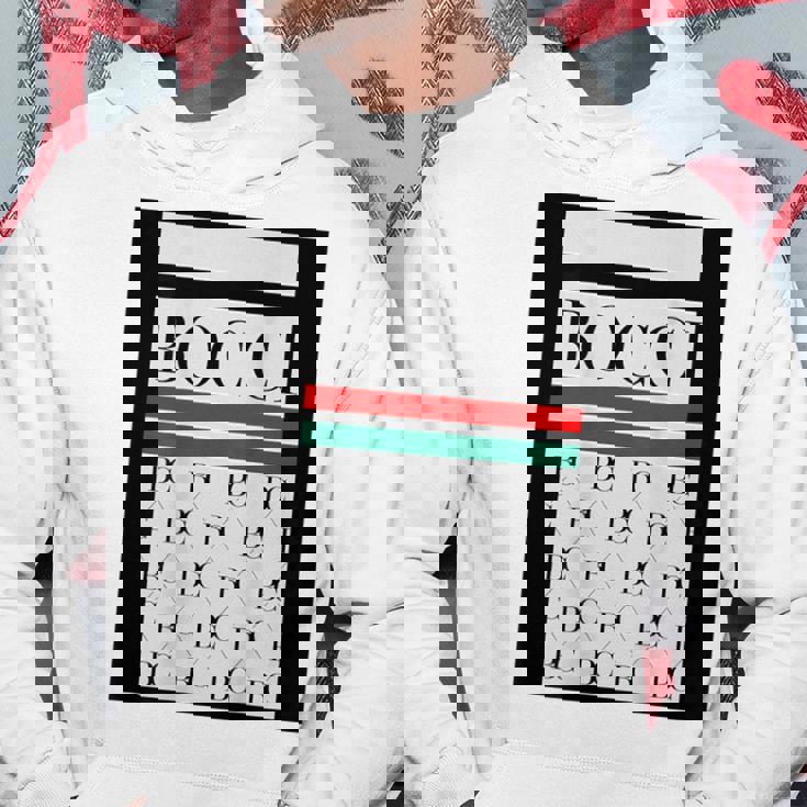 【バックプリント・背中側】Bocci ぼっち ロゴ 総柄 イタリア国旗風【変なtシャツ】陰キャ ブランド パロディ 面白 パーカー 面白い贈り物