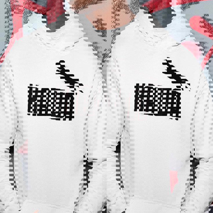 【バックプリント・背中側】Kawa カーワ《ブラック 黒》コツメカワウソ スポーツ ブランド パロディ 面白い かわいい パーカー 面白い贈り物