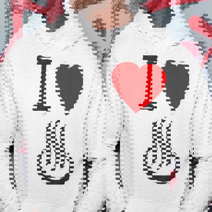 【バックプリント・背中側】アイラブ・温泉 マーク お風呂 銭湯 記号 お土産 旅行 ハート スタッフ 面白い パーカー 面白い贈り物