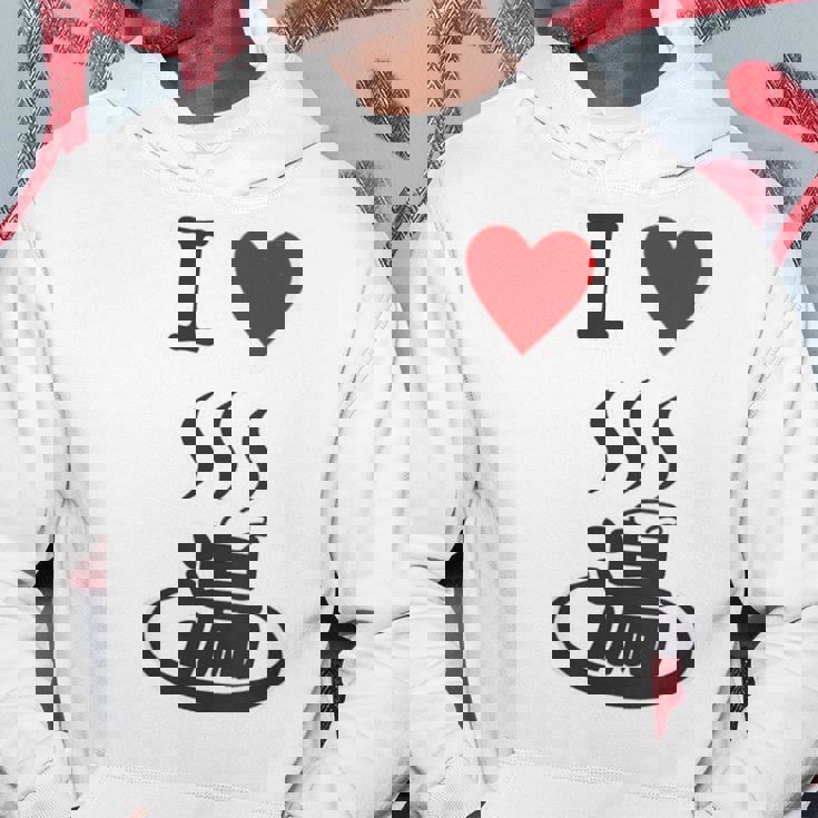 【バックプリント・背中側】アイラブ・湯 イラスト【温泉】お風呂 マーク 銭湯 記号 ハート 面白い パーカー 面白い贈り物