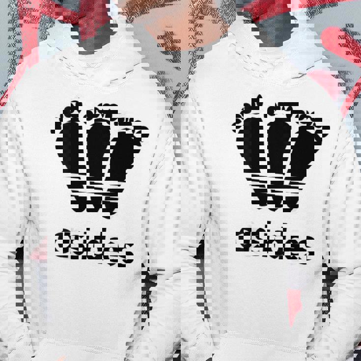 【バックプリント・背中側】アシデス Asides 足です。【変なデザイン屋さん】スポーツ ブランド パロディ 面白 パーカー 面白い贈り物