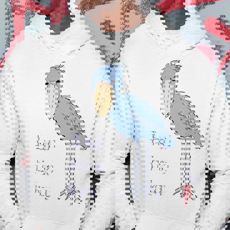 【バックプリント・背中側】ハシビロコウさん 『セルフィー』鳥【どうぶつフレンズ 】動物園 ゆるくて かわいい イラスト パーカー 面白い贈り物