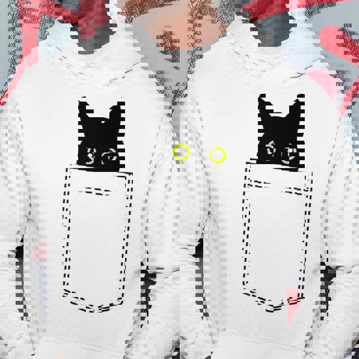 【ポケットから覗くネコ】黒猫 にゃんこ 猫好き 猫 可愛い ネコ 子猫 ネコ好き 面白い 変な 遊び心 ネタ ウケ狙い パーカー 面白い贈り物