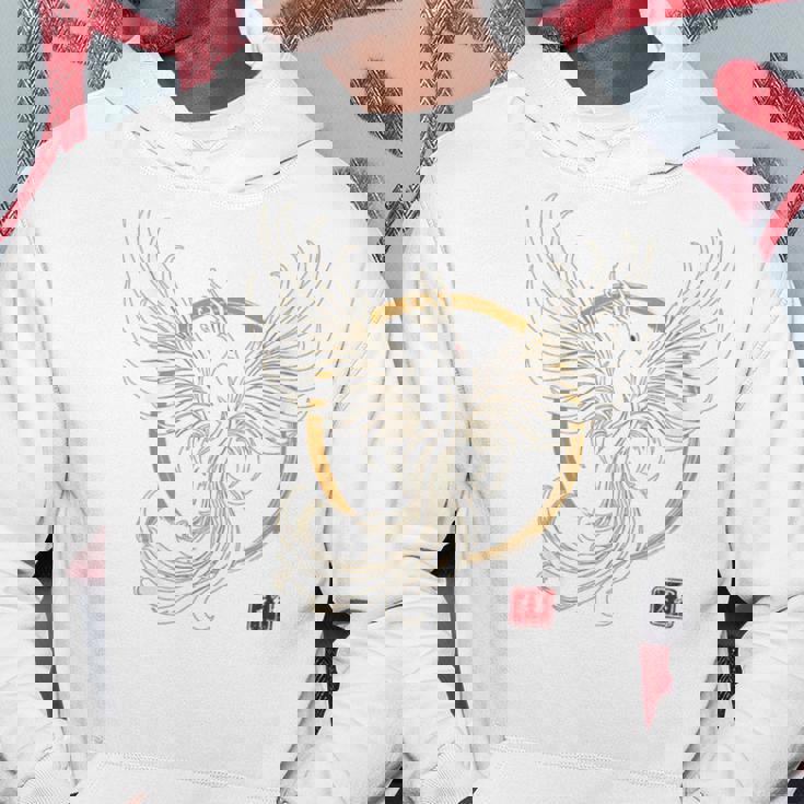 【背中側デザイン】日本文化 鳳凰デザイン 幸運を願うお守り パーカー 面白い贈り物