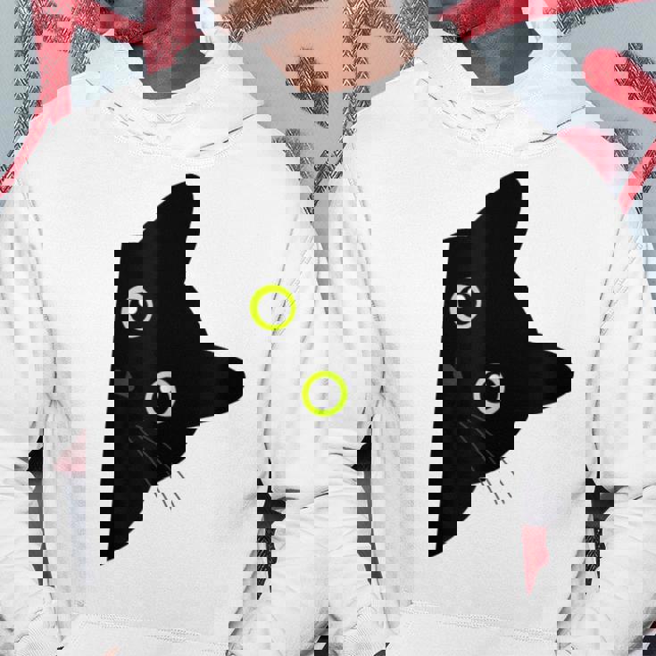 【覗くネコ】黒猫 にゃんこ 猫好き 猫 可愛い ネコ 子猫 ネコ好き 面白い 変な 遊び心 ネタ ウケ狙い おもしろ パーカー 面白い贈り物