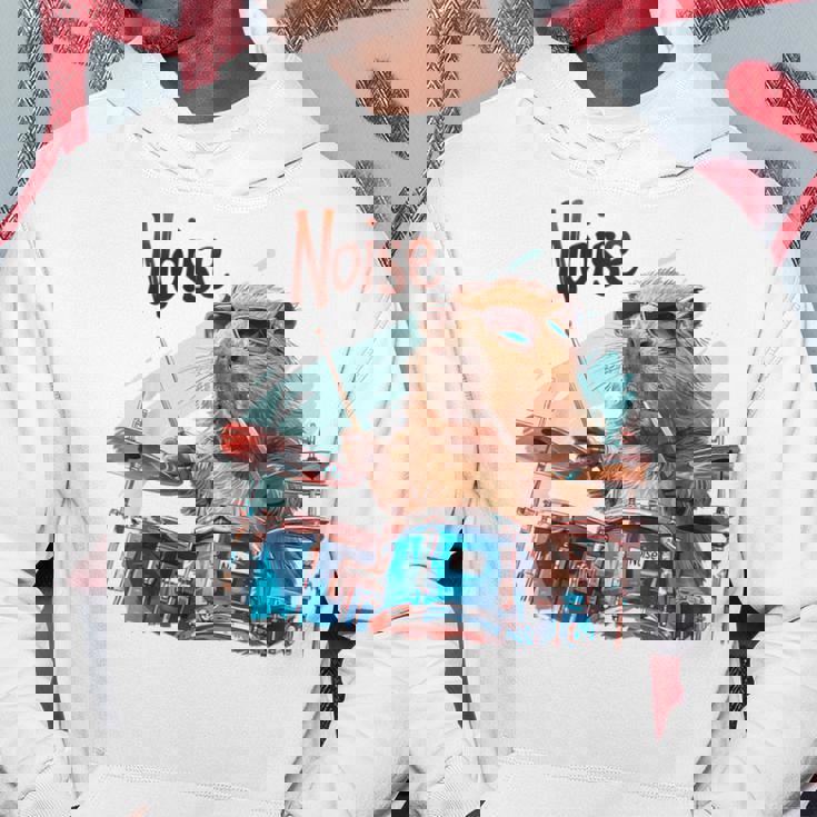 おかしなカピバラがドラムを奏でる パーカー 面白い贈り物