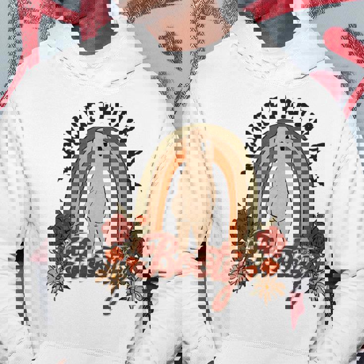 かわいいお尻 面白い ハロウィン ゴースト レトロ ヴィンテージ スタイル パーカー 面白い贈り物