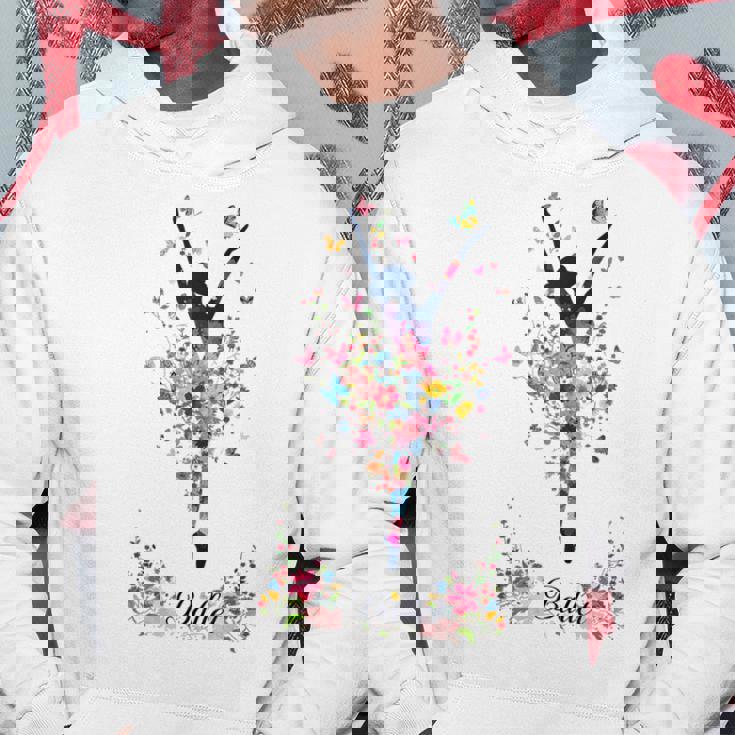 かわいい花柄バレリーナ 春の花 バレエダンサー パーカー 面白い贈り物