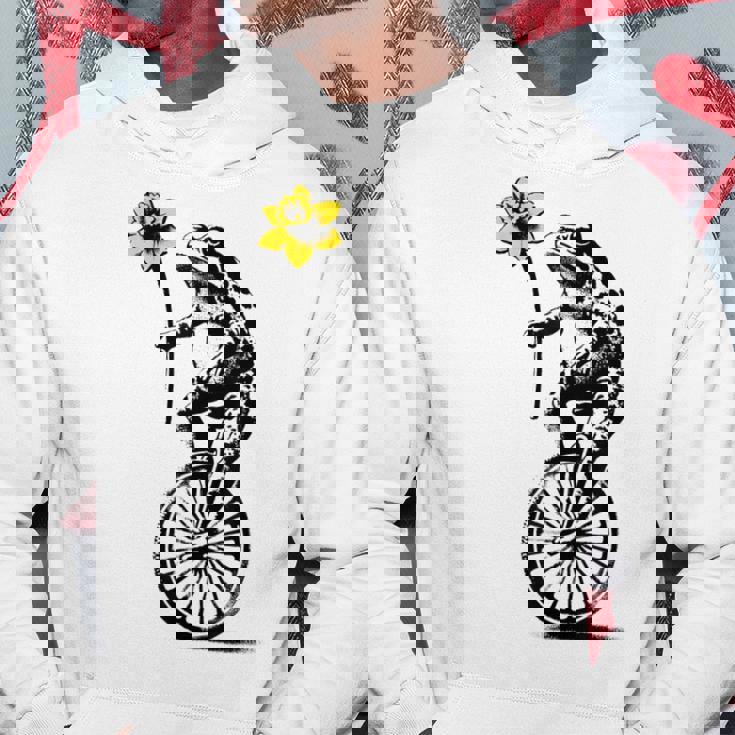 かわいい面白いカエルの一輪車 パーカー 面白い贈り物