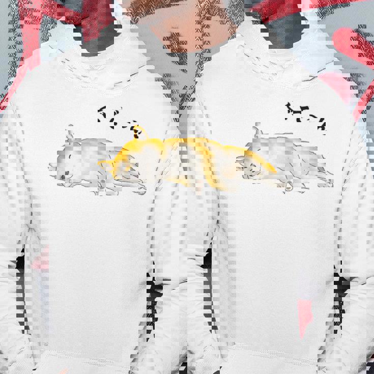 ぐでーんとくつろいでいる柴犬 パーカー 面白い贈り物