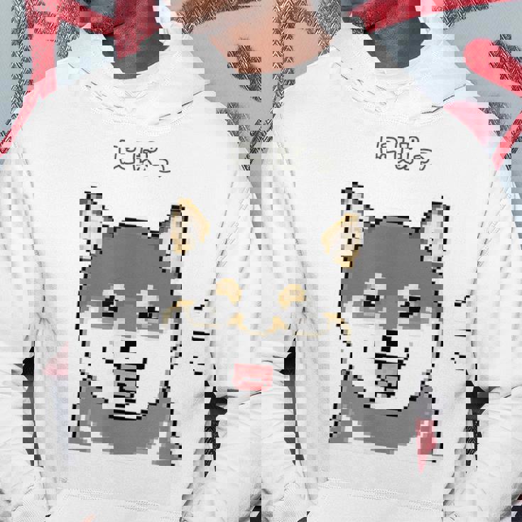 にぱっと笑う黒柴 柴犬のドット絵 パーカー 面白い贈り物