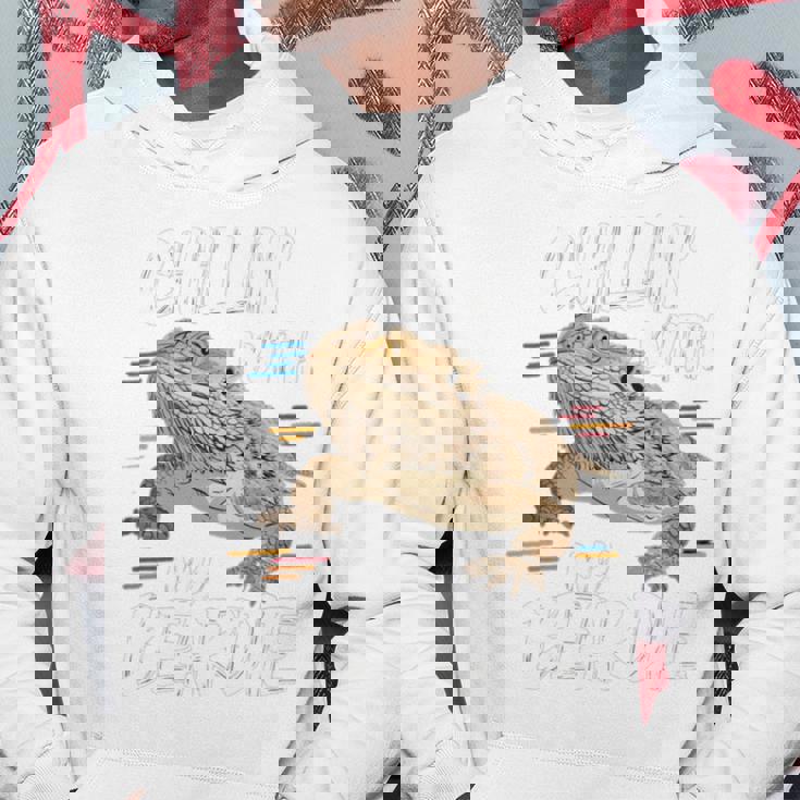 ひげを生やしたドラゴン、バルタゲーム、フトアゴヒゲトカゲ、ポゴナとくつろぐ 長袖tシャツ パーカー 面白い贈り物