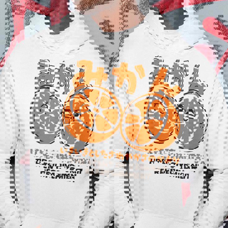 みかん柑橘 鮮やかな爽快感 日本語漢字付き パーカー 面白い贈り物