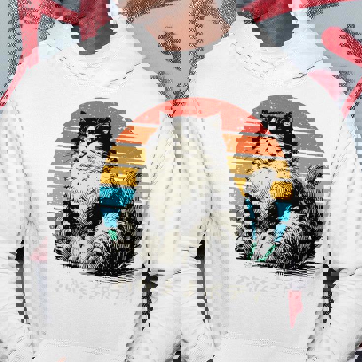 わがままボディ 猫 ねこ 太ったねこ ぽっちゃり ねこ好き かわいい おもしろ 面白い おもろい 手書き レトロ 長袖tシャツ パーカー 面白い贈り物