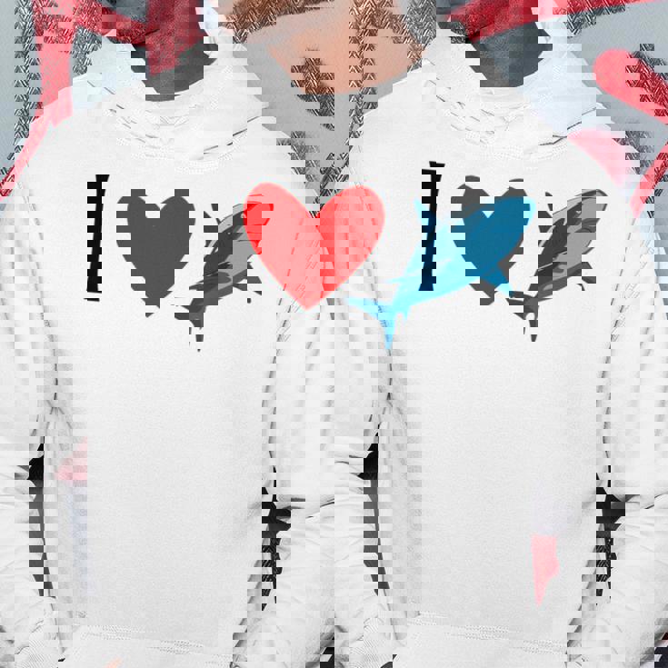 アイ・ラブ・シャークス パーカー 面白い贈り物