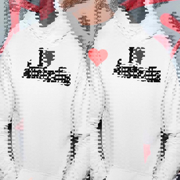 アイ・ラブ・ハート・オーストラリア パーカー 面白い贈り物