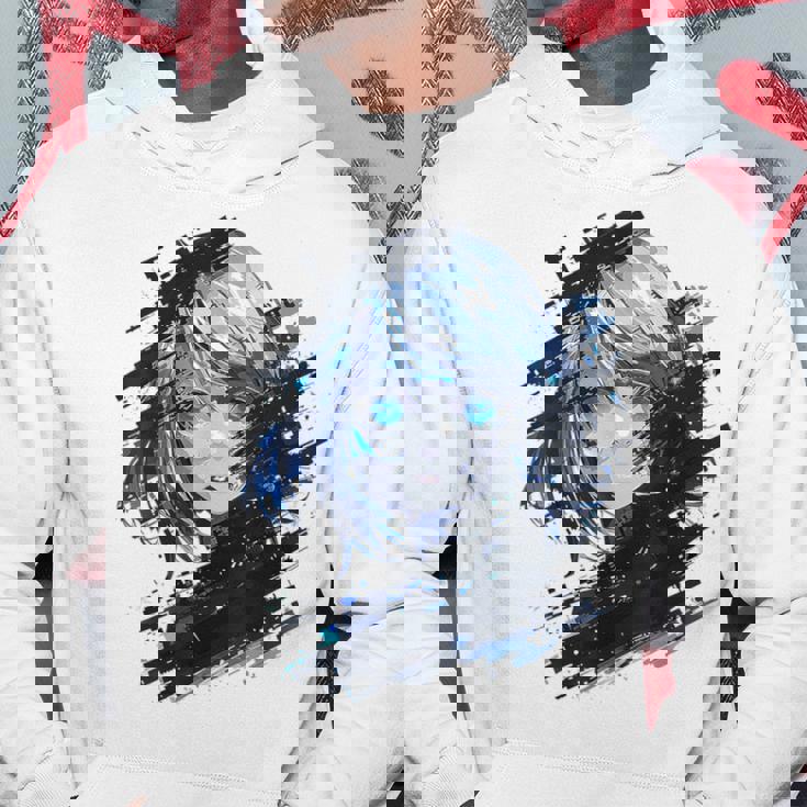 アニメ 漫画 グラフィック 青い目 アート アニメ パーカー 面白い贈り物