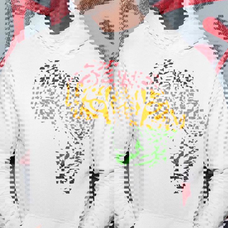 アフリカ地図 ヒョウ柄 アフリカラスタカラー パーカー 面白い贈り物