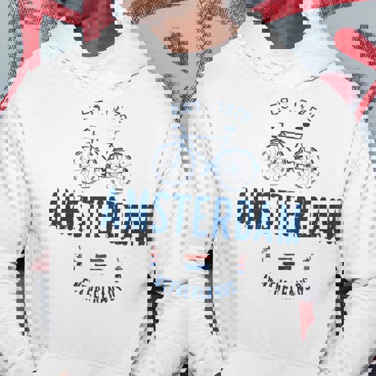 アムステルダム バイク シティ アムステルダム バイクタウン オランダの国旗 パーカー 面白い贈り物