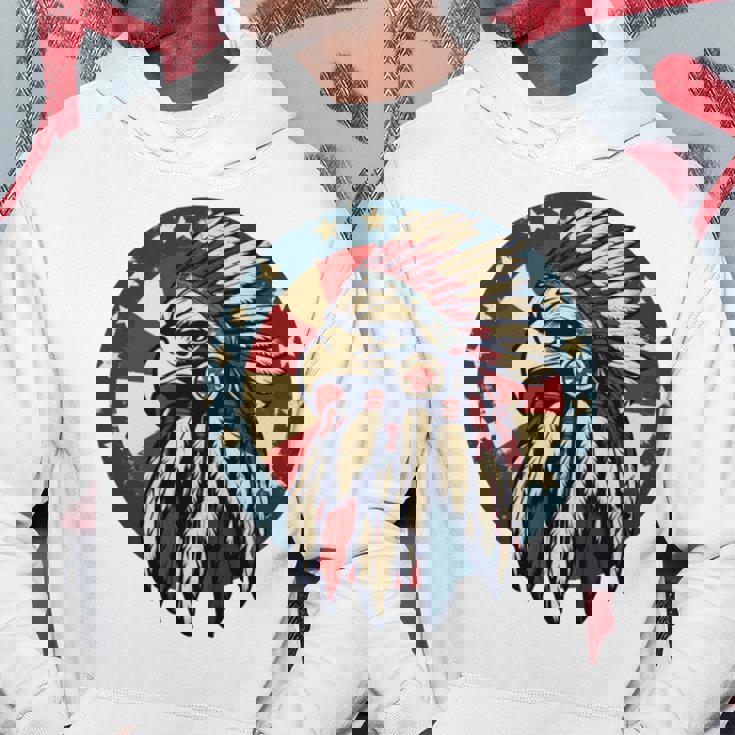 アメリカンイーグル チーフ インディアン ヘッドドレス ネイティブイーグル 長袖tシャツ パーカー 面白い贈り物