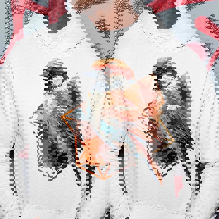 アメリカンツリー スズメ 鳥 幾何学模様 パッテンアート かわいい鳥 ロー パーカー 面白い贈り物