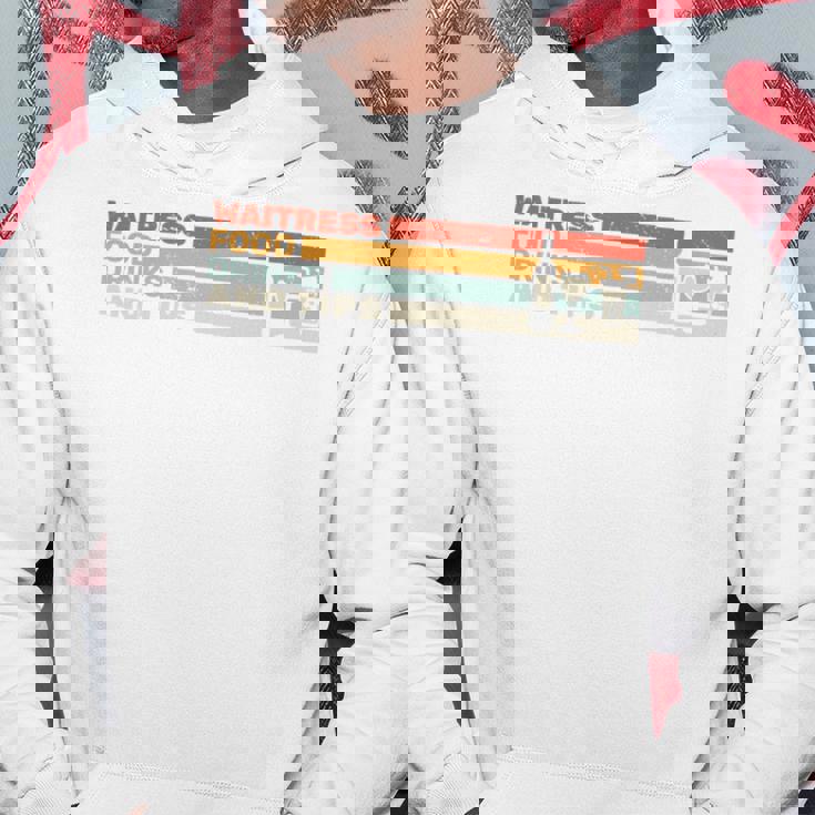 ウェイトレス 食べ物 飲み物とヒント レトロ ウェイティングスタッフ ウェイター 長袖tシャツ パーカー 面白い贈り物