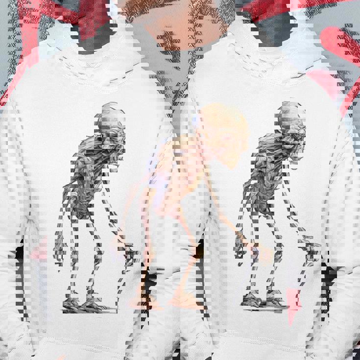 エイリアン スケルトン クリーチャー 松葉杖 スティック パーカー 面白い贈り物