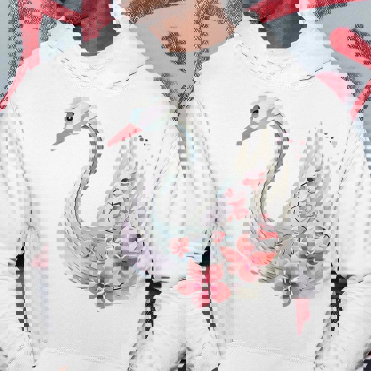 エレガントな白鳥の花 パーカー 面白い贈り物