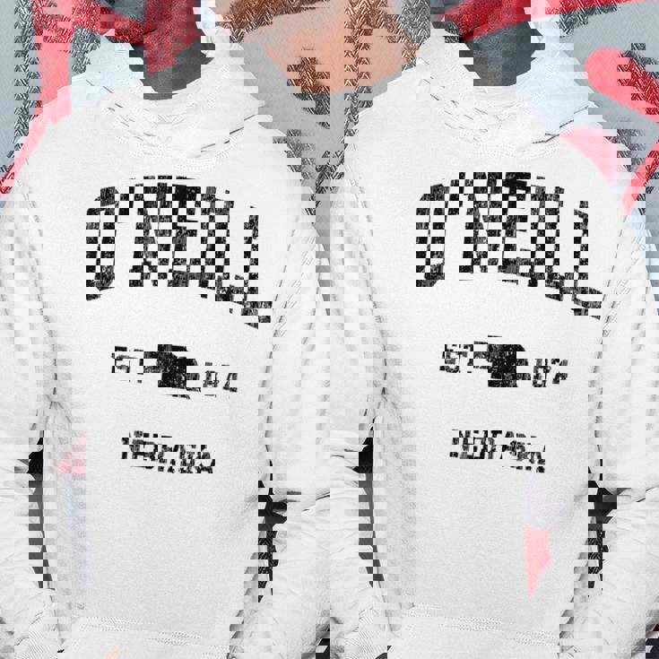 オニール ネブラスカ Ne ビンテージ アスレチック ブラック スポーツデザイン パーカー 面白い贈り物