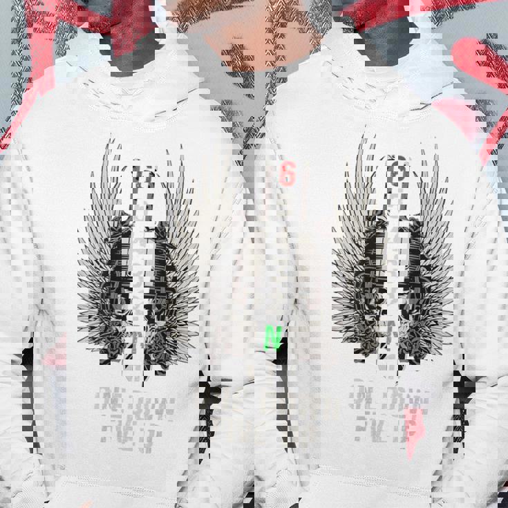 オートバイのギアシフト 1 ダウン 5 アップ バイカー スカル 背面 パーカー 面白い贈り物