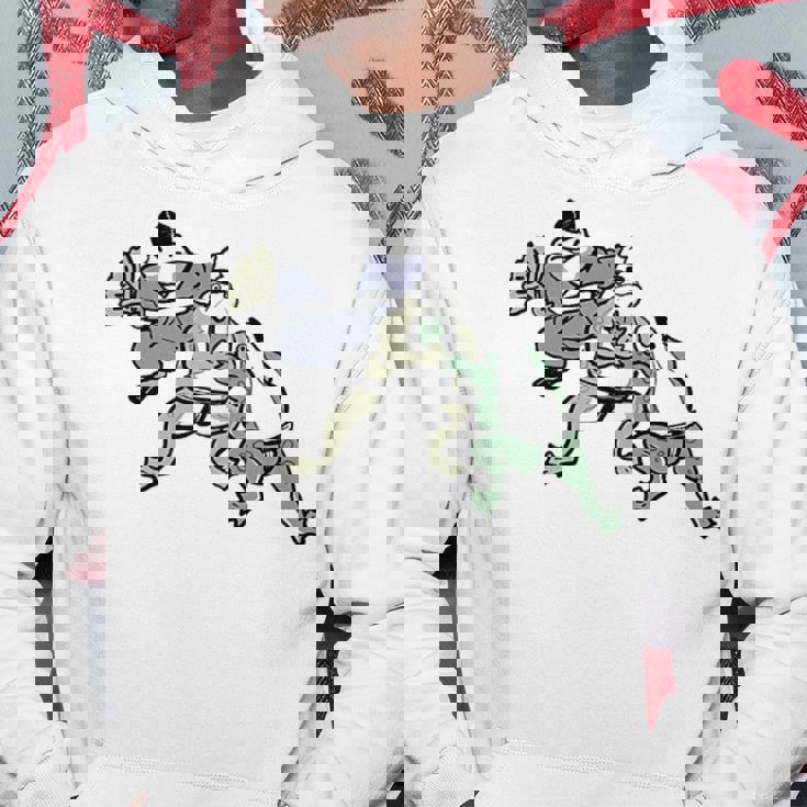 カエル 相撲 伝統 浮世絵 のようなカエルイラスト かわいい 渋かっこいい ワンポイント パーカー 面白い贈り物