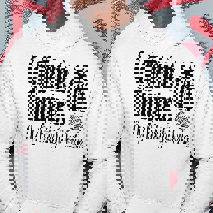 カフェイン猫・章 マイミッドナイトルーチン ナイトキャット フクロウ 長袖tシャツ パーカー 面白い贈り物