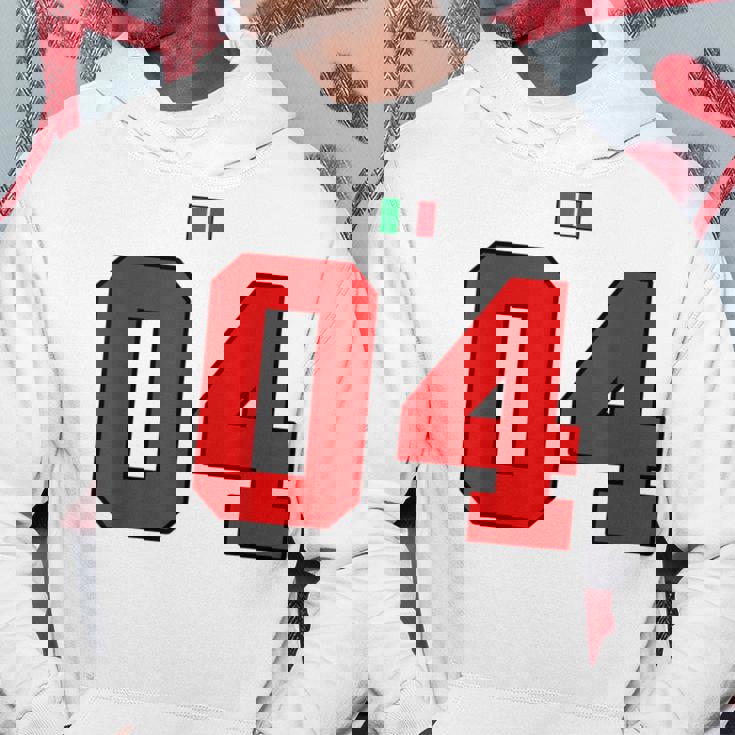 カレッジ 04 ナンバー スタイル ヴィンテージ イタリア国旗 パーカー 面白い贈り物