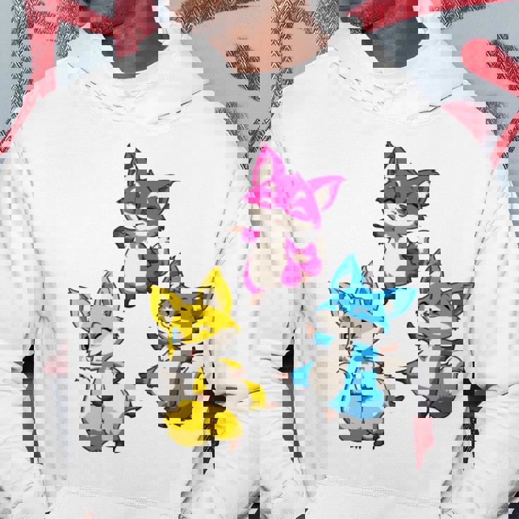 カワイイ・パンセクシュアル・プライド・フォックス 長袖tシャツ パーカー 面白い贈り物