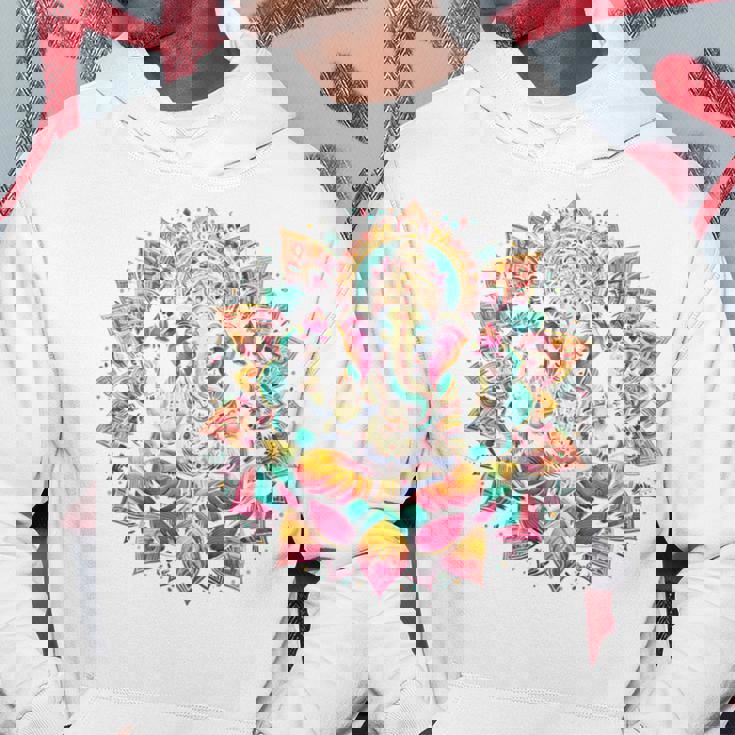 ガネーシャシンボル ヨガ ヒンドゥー教 象 神 ガネーシャ プージャ 長袖tシャツ パーカー 面白い贈り物