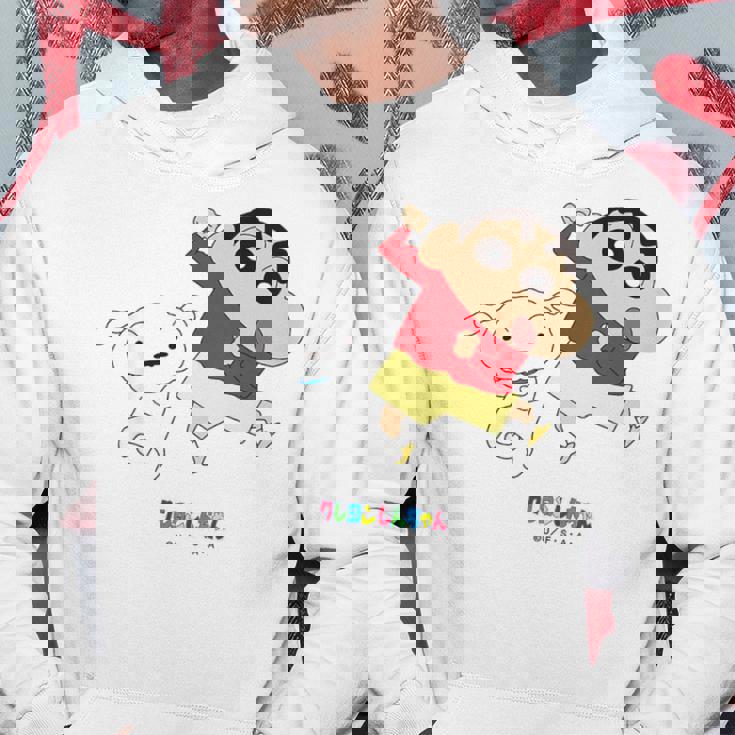 キッズ クレヨンしんちゃん 踊る！しんちゃんとシロ パーカー 面白い贈り物