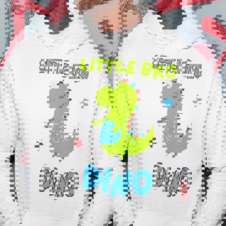 キッズ マッチング Little Bro Dino & Big Bro Dino パーカー 面白い贈り物