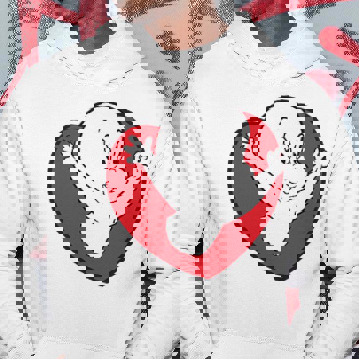 キャスパー・ザ・フレンドリー・ゴースト バレンタインデーのフロント&バック パーカー 面白い贈り物