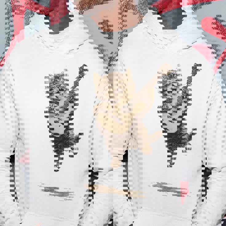 ギターを弾く面白い猫 面白いギター猫 パーカー 面白い贈り物