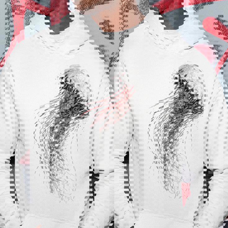 クラゲ 図面 グラフィック 動物 アート クラゲ パーカー 面白い贈り物