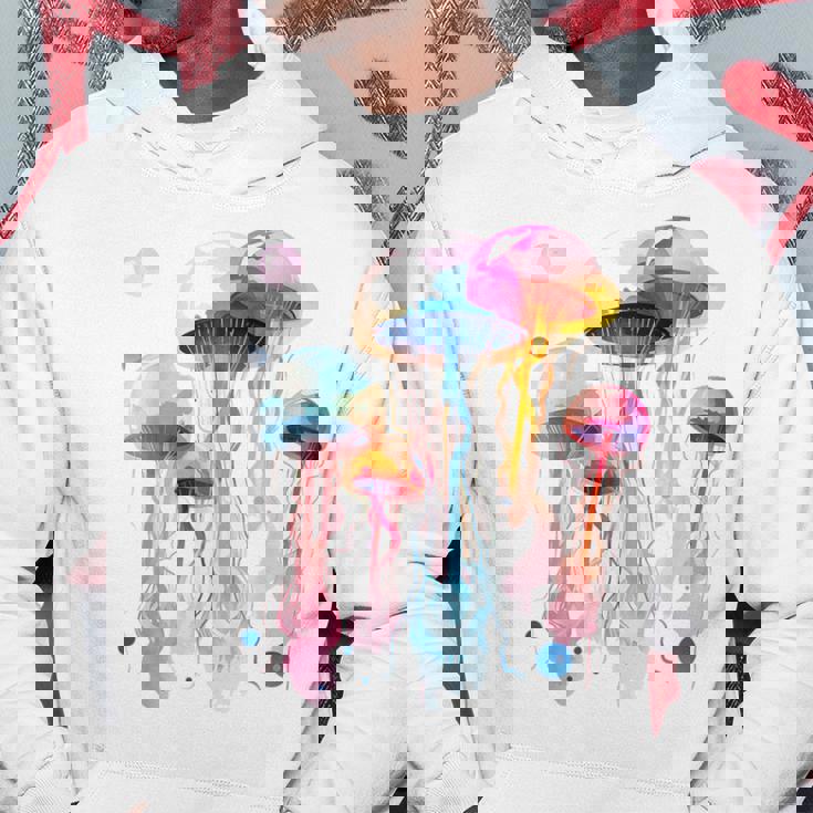 クラゲ 幾何学 動物 カラフル 抽象 アート クラゲ パーカー 面白い贈り物