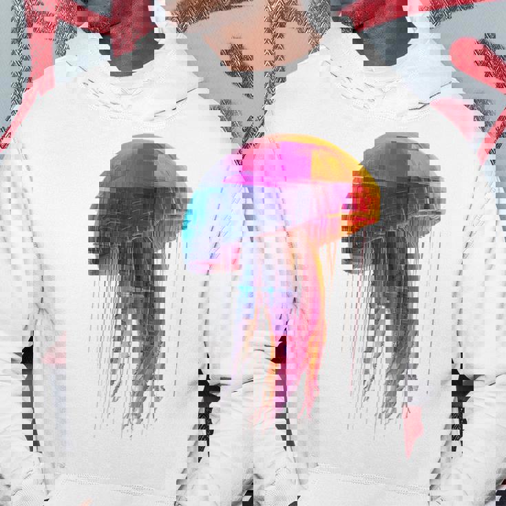 クラゲ 幾何学模様 動物 抽象 カラフル アート クラゲ パーカー 面白い贈り物