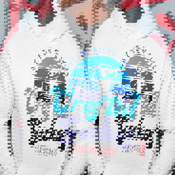 クレステッドゲッコーは私を笑顔にする エキゾチックなトカゲ パーカー 面白い贈り物