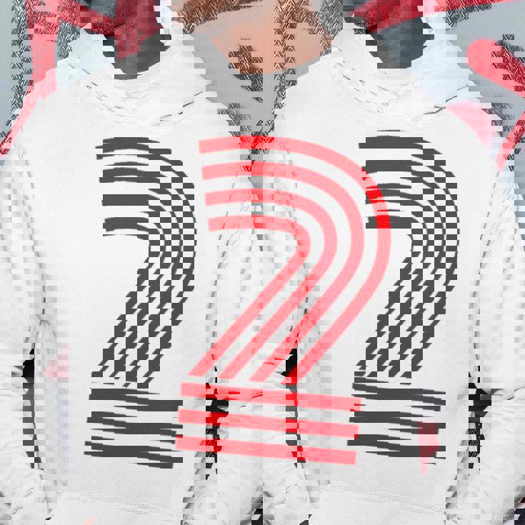 クールなレトロなレタリングジャージ、背番号2 Two Dos パーカー 面白い贈り物