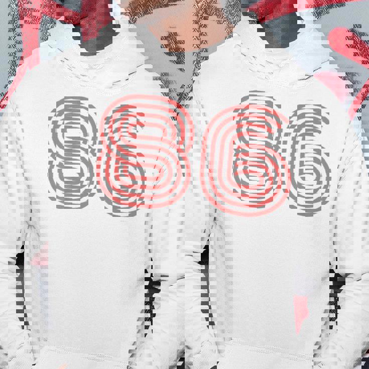 クールなレトロなレタリングジャージ、背番号86 1986 パーカー 面白い贈り物