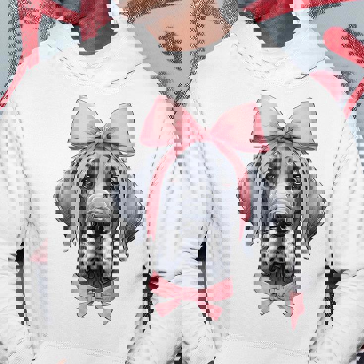 コケットボウ グレートデーン 犬 ママ ピンクリボン キュート 母の日 パーカー 面白い贈り物