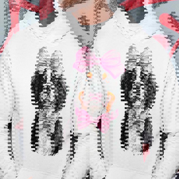 コケットボウ バーニーズマウンテンドッグ ママピンクリボンガール パーカー 面白い贈り物