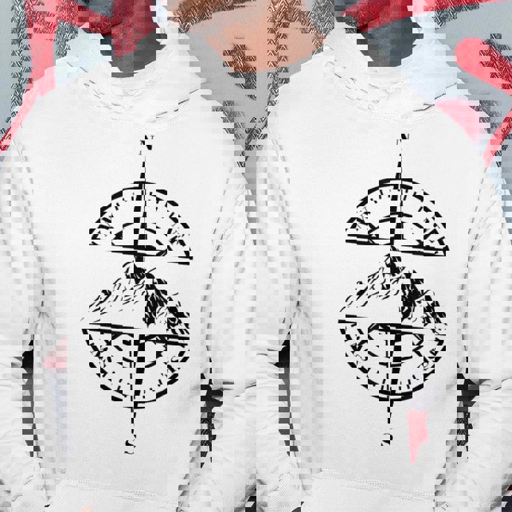 コンパス ローズ マウンテン シーン 自然 恋人 ハイキング バックパッキング パーカー 面白い贈り物