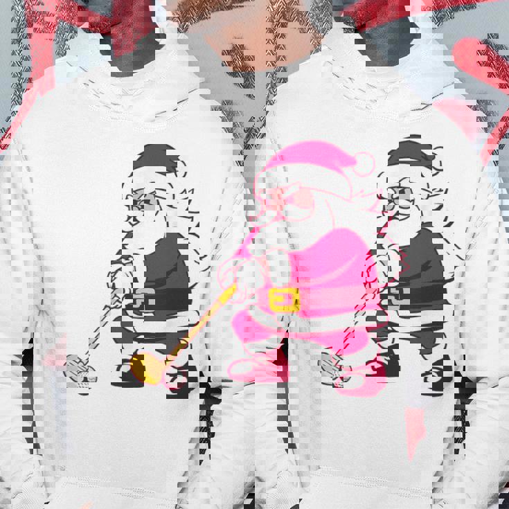 ゴルフをする面白い醜いクリスマスサンタ。 パーカー 面白い贈り物