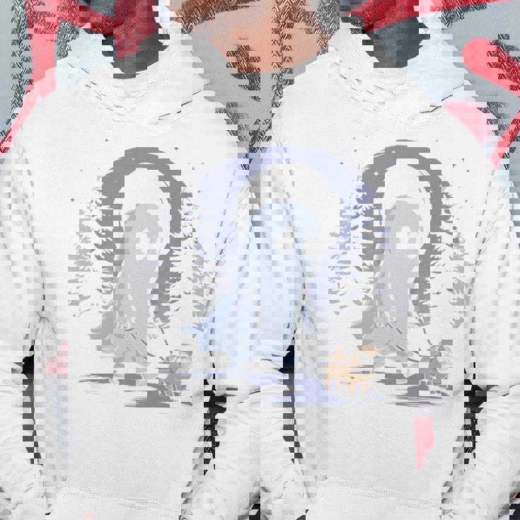 ゴースト 犬 散歩 面白い ハロウィン コスチューム パーティー パグ愛好家 長袖tシャツ パーカー 面白い贈り物